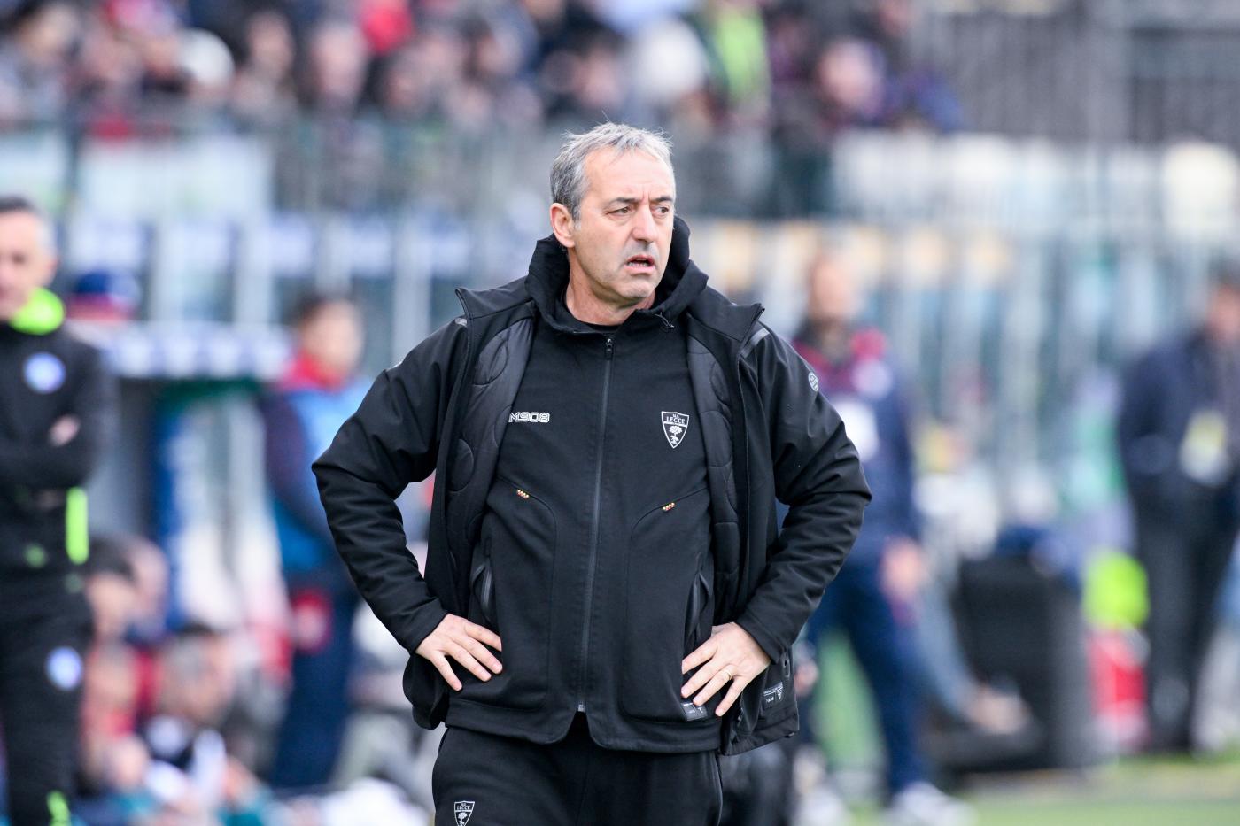 Il tecnico del Lecce Marco Giampaolo durante una partita di Serie A Junews.it