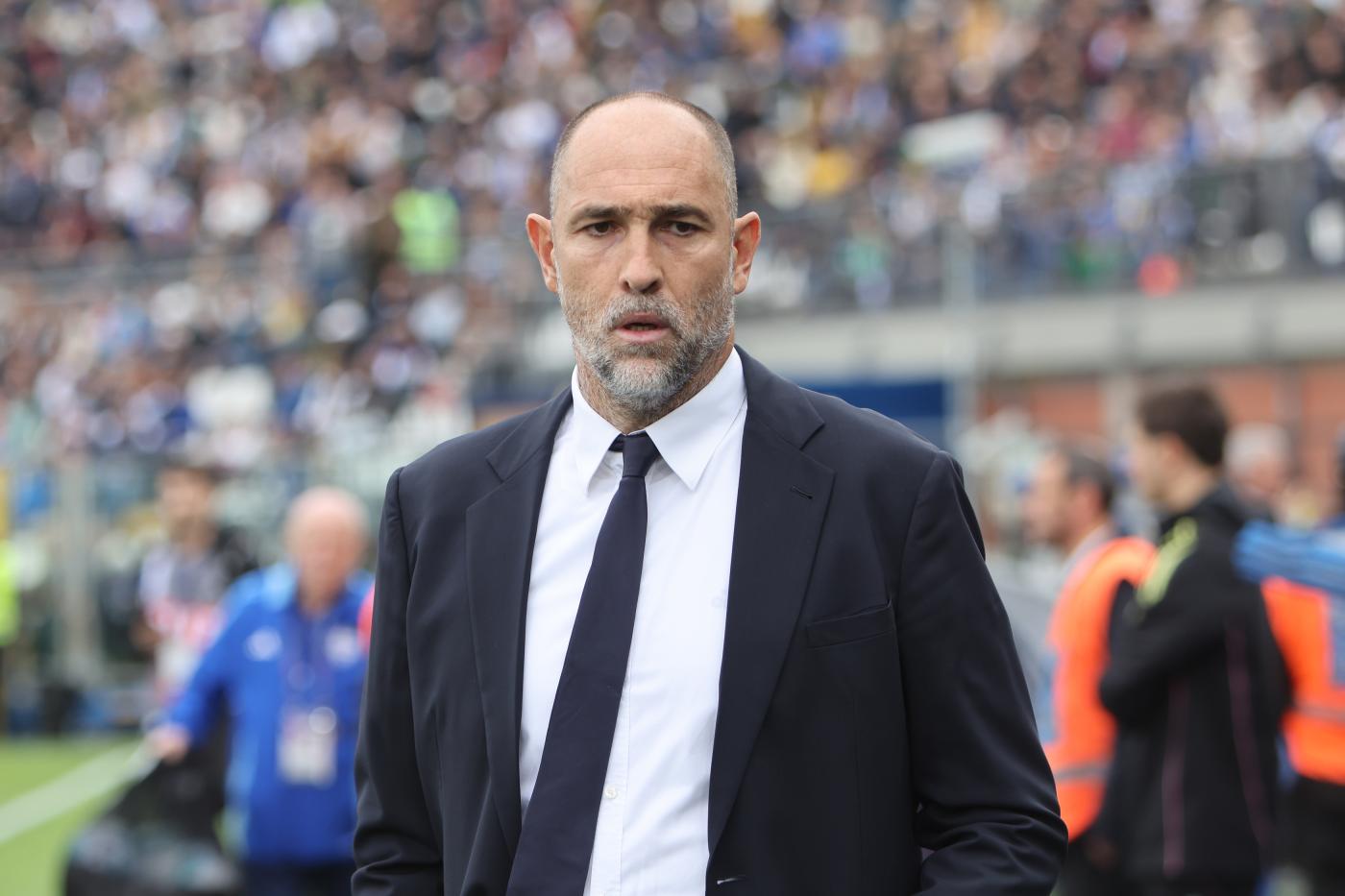 Il tecnico della Juventus Igor Tudor allo stadio Sinigaglia durante Como-Juventus